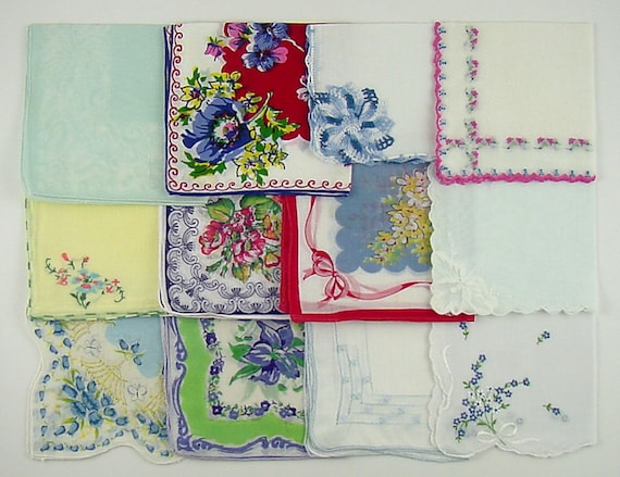 Vintage Hanky Lot One Dozen Vintage Hankies (Lot #