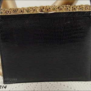 Vintage Meyers Black Handbag with Rhinestones HB214 image 2