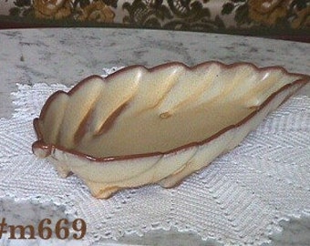Frankoma Pottery Leaf Shape Dish (#M669)