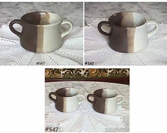 McCoy Pottery Sandstone Handled Soup Bowls Set of 4 (#547)