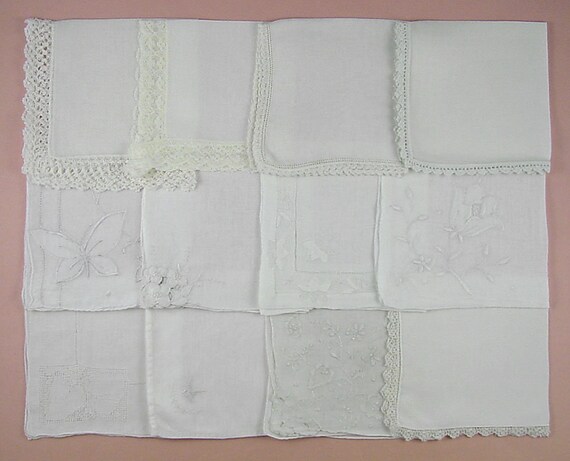 Vintage White Handkerchief Lot,Wedding Hanky Lot (
