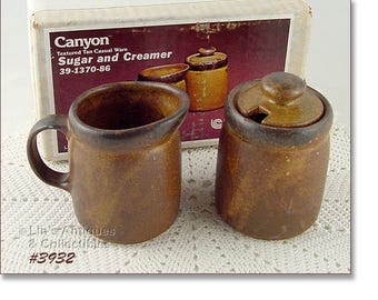 McCoy Canyon Creamer and Sugar in Original Box Mint Condition (#3932)