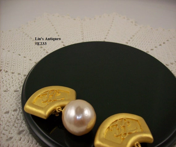 Rare Karl Lagerfeld Vintage Baroque Pearl Clip Ea… - image 7
