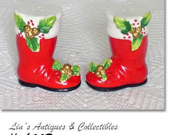 Vintage Santa Boots Christmas Shaker Set Kelvins Exclusives (#CH663)