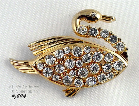 Signed Eisenberg Ice Swan a Swimming Pin (#J894) - image 1