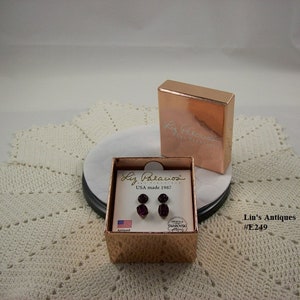 Liz Palacious Swarovski Purple Crystal Earrings IOB (#E249)