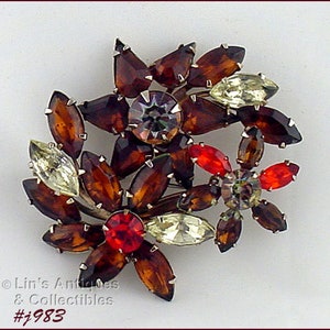 On Sale Vintage Shades of Fall Rhinestone Pin (#J983)