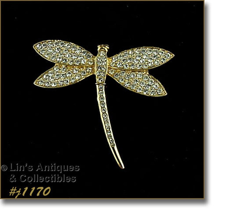 #J1170 Eisenberg Ice Signed Dragonfly Pin