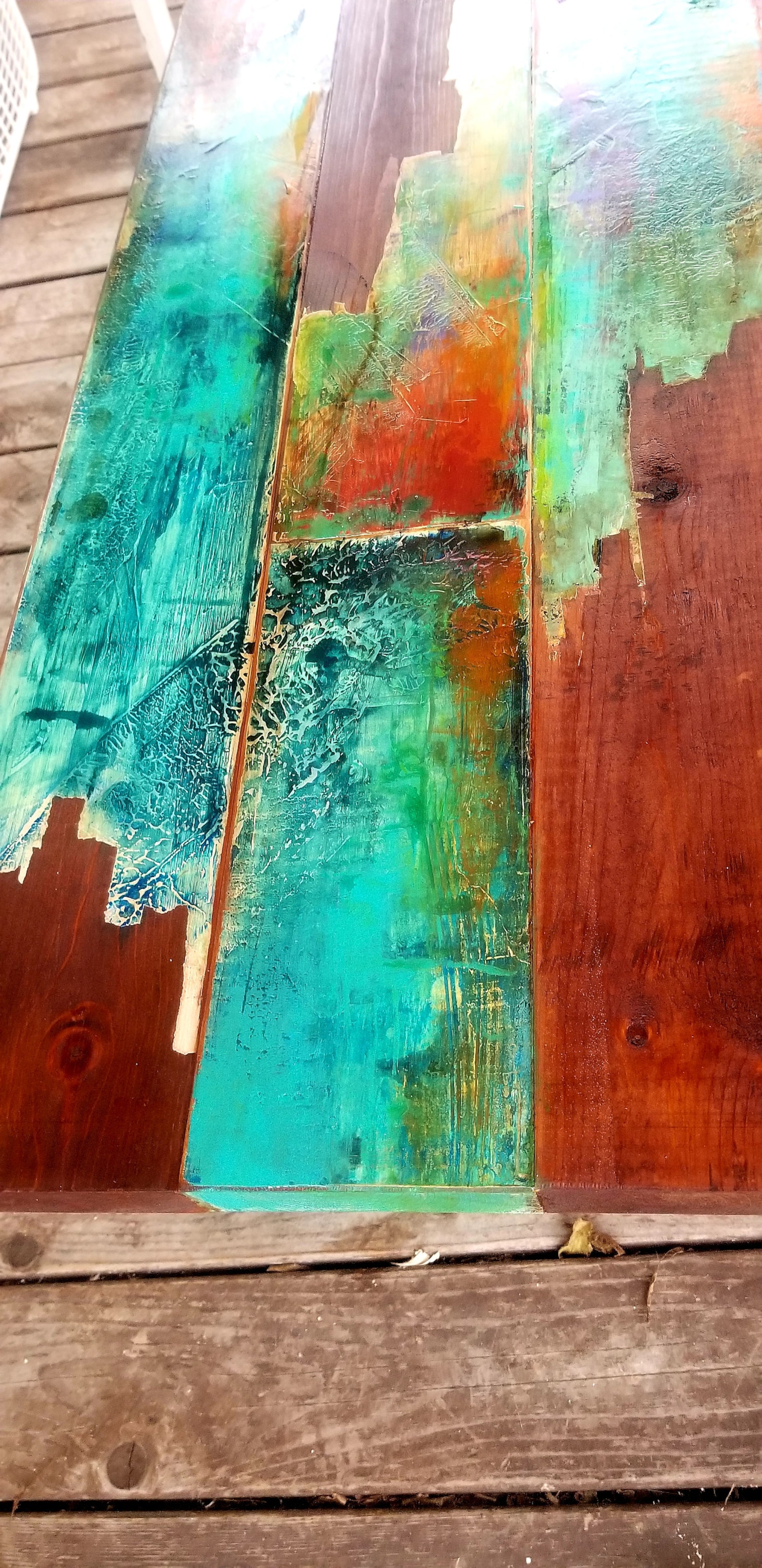 Whimsical Painted Coffee Table. Multi Colored Coctail Table. Etsy