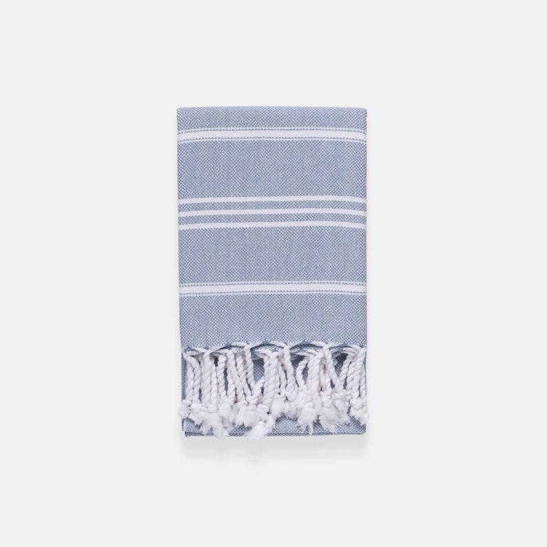 Basic Turkish Hand Towel for Bathroom, Hair Drying, Face, Kitchen Compact, Absorbent, Soft, Quick-Drying Towel Washed & Shrunk Tea Towel Denim