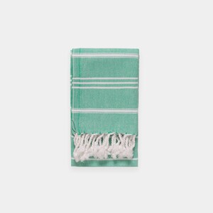Basic Turkish Hand Towel for Bathroom, Hair Drying, Face, Kitchen Compact, Absorbent, Soft, Quick-Drying Towel Washed & Shrunk Tea Towel Teal