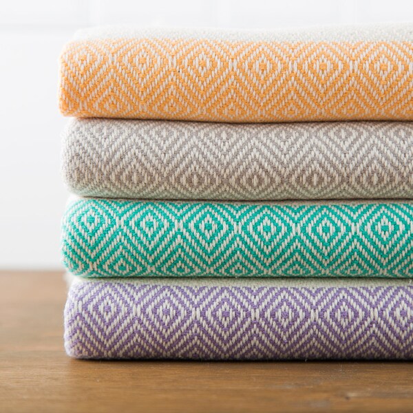 Bath Towel, Turkish Towel, Peshtemal, Hammam Towel, Gray, Mango, Sea-foam, Lavender