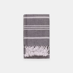 Basic Turkish Hand Towel for Bathroom, Hair Drying, Face, Kitchen Compact, Absorbent, Soft, Quick-Drying Towel Washed & Shrunk Tea Towel Black