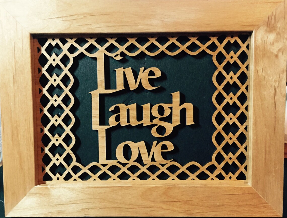 Laser Engraved Wood Wall Art Live Laugh Love Etsy