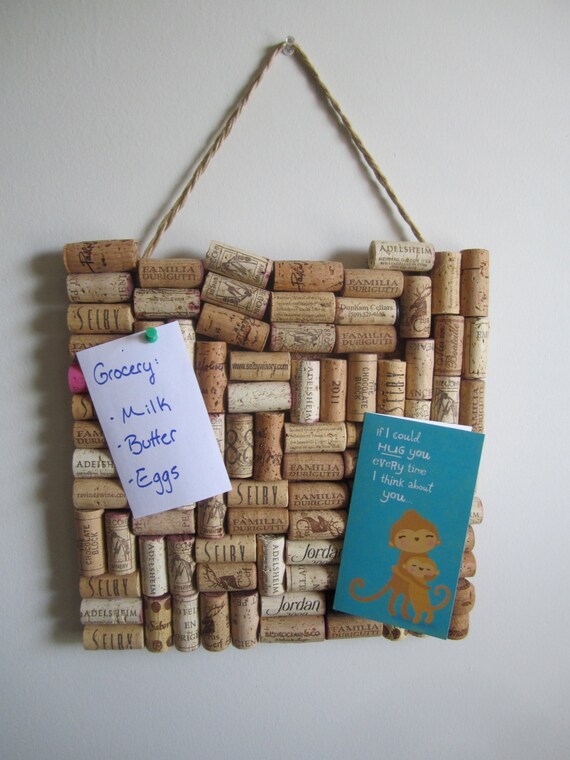 Items similar to Handmade Wine Cork Bulletin Board (Medium) on Etsy