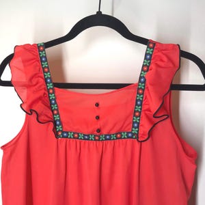 Vintage 1960s Lorraine Red Nylon Babydoll Lingerie: Burlesque Costume