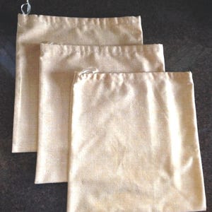 Reusable Produce Bags: Set of 3 Upcycled Cotton Muslin, Zero Waste