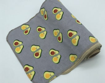 Reusable kitchen towels - Cloth unpaper towels - Avocado print Cotton flannel kitchen cleaning cloths