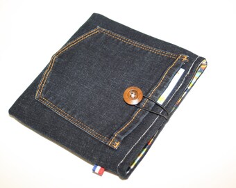 Kobo Libra 2 sleeve  , Beschermhoes ,Cadeaus ,Kobo Libra 2 , Gerecycled denim ,Vegan, Upcycled deni hipster , Kobo Libra 2 beschermhoes