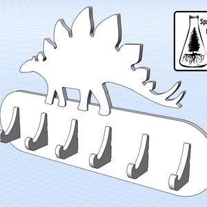 Stegosaurus Coat Rack- Kids dinosaur coat hook - wall mount- for kids- easy to personalize - DXF file- for CNC router