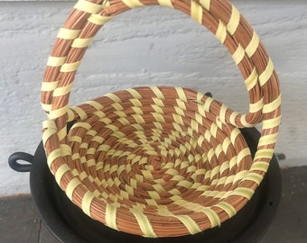 Small Pine Needle Basket w/Double Handles