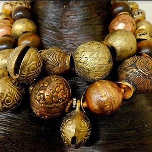 Luxury African Brass & Copper Tribal Statement Necklace, Ethnic Neck ...