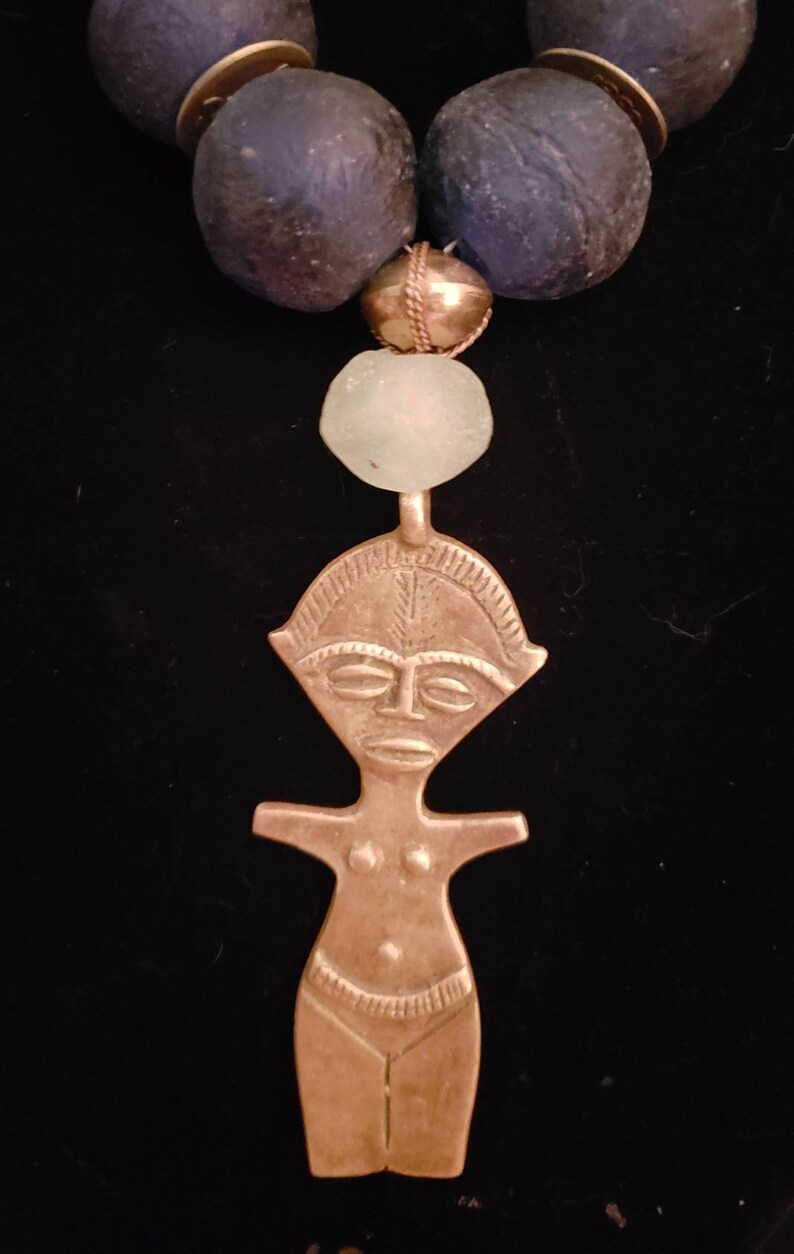 African Brass Fertility Goddess Statement Pendant KATROX Etsy