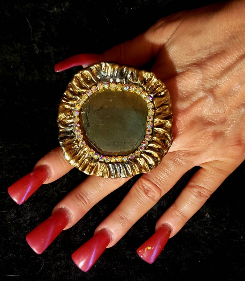 Apache Gold Oversized Statement Ring KATROX Badass Jewelry Etsy