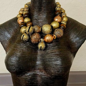 Luxury African Brass & Copper Tribal Statement Necklace, Ethnic Neck ...
