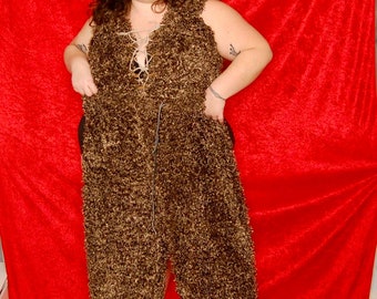 Vintage Cryptid Loungewear Collection // Insane Homemade Sasquatch Costume Pajama Set with Corset-Style Top & Adjustable Drawstring Bottoms