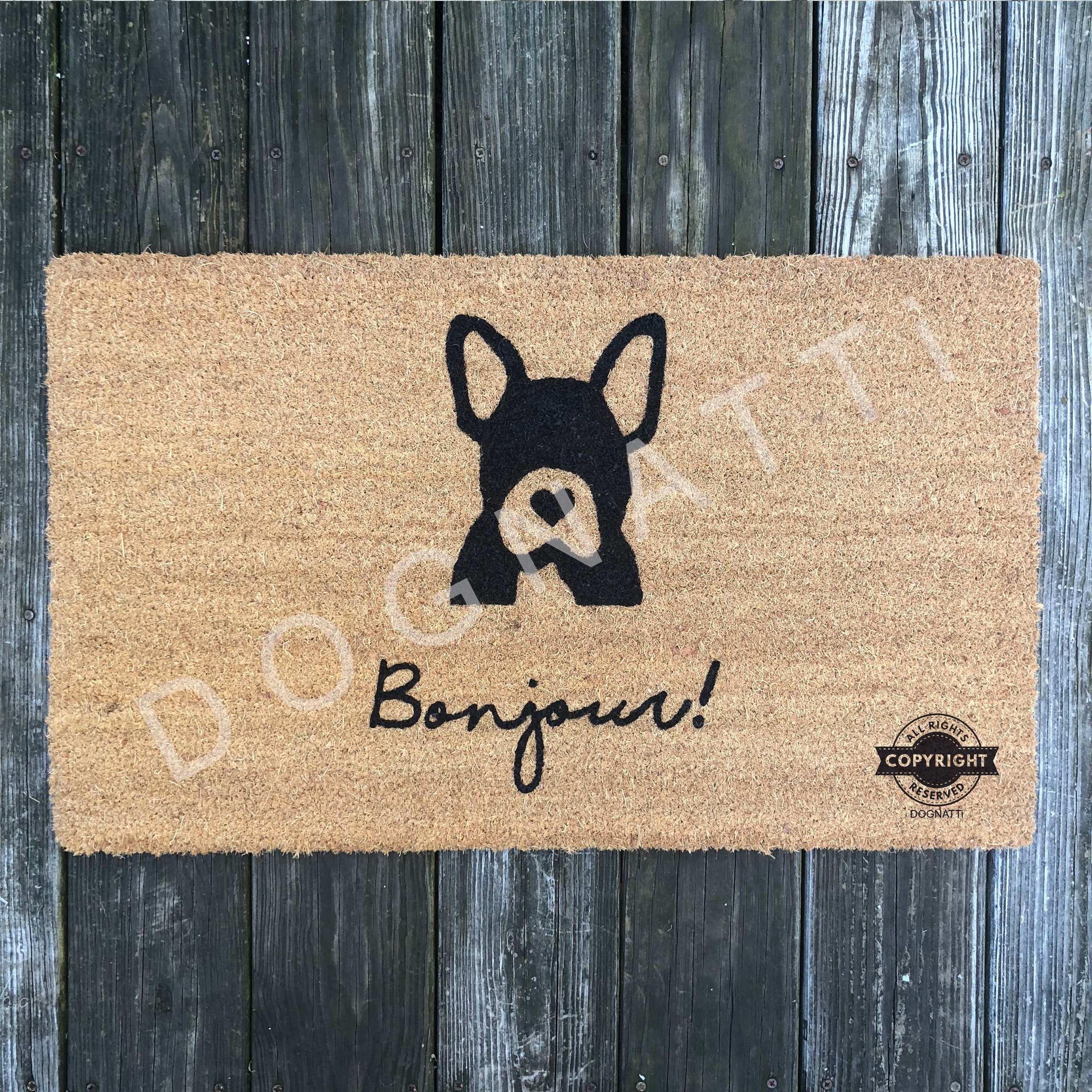 FRENCHIE MAT//Door Mat/Dog Gift/Dog Decor/Hand Etsy