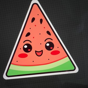 Niedlicher Wassermelonen-Aufkleber | Obst-Aufkleber | Sommeraufkleber