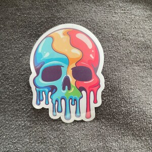 Colorful Skull Sticker | Skull Sticker | Melting Skull Sticker