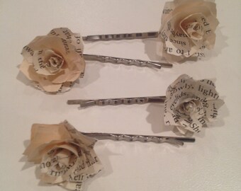 Book Page Hair Pin