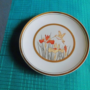 Chokin 6 pouces Colibri rouille jaune assiette florale VGU