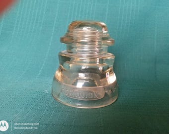 Dominion Glass Telegraph Insulator – Clear Vintage Canadian Utility Collectible