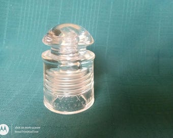 Isolador de vidro transparente vintage Pyrex/Hemingray – Item colecionável para telégrafos industriais