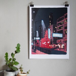 九龍城 KOWLOON CITY Hong Kong 香港 Art Print Kowloon City 九龍 Architecture Illustration 9x12 poster image 1