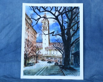 KING STREET STATION | Pioneer Square, Seattle | 8"x10", 20.3cm x 25.4cm | original watercolor painting