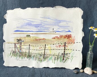 DUNGENESS SPIT | Olympic  Peninsula, WA | 12" x 9.5", 30.5cm x 24.2cm | original watercolor and mixed media painting