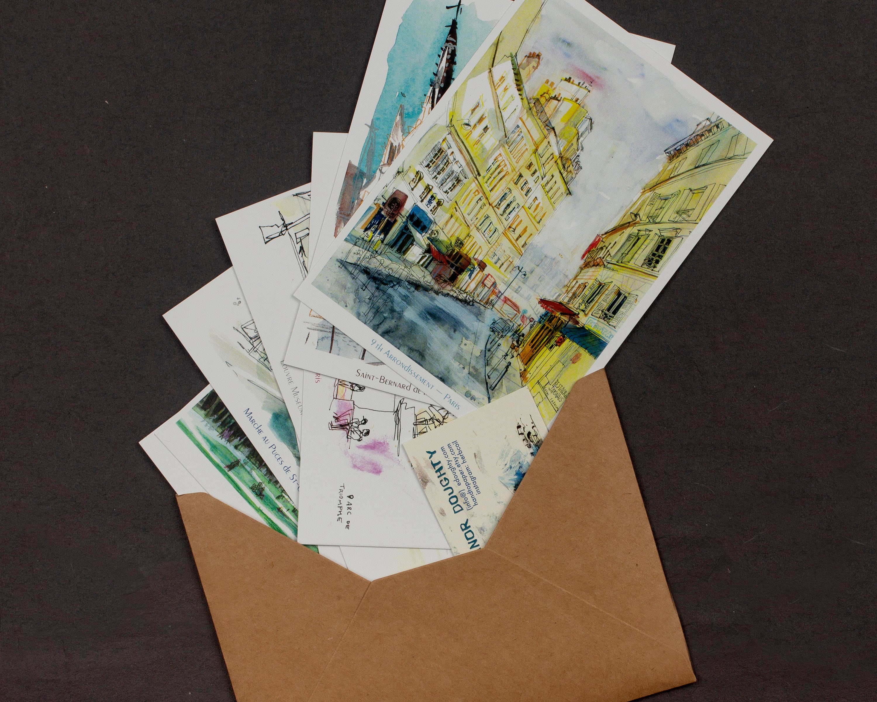Paris Postle Card POSTCARDS FROM PARIS | Set of 8 Illustrated Postcards | France Travel ...