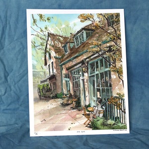 JOE BAR capitol hill, seattle watercolor Illustration print limited edition 11x14 image 1