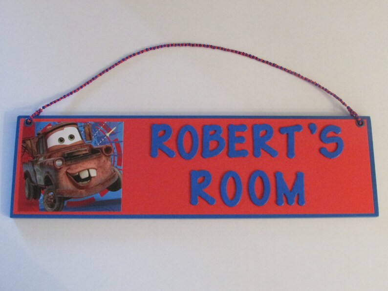 Cars Tow Mater Personalized Room Decor Sign Cars Name Sign - Etsy