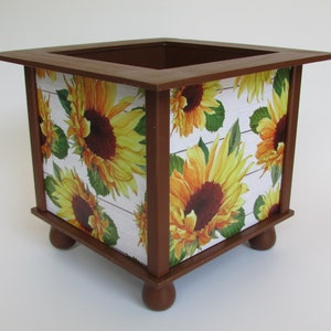 Sunflower Print Planter Box - Paint Stick Planter Box - Sunflower Print Planter Box - Kitchen Planter Decor - Sunflower Print Decor