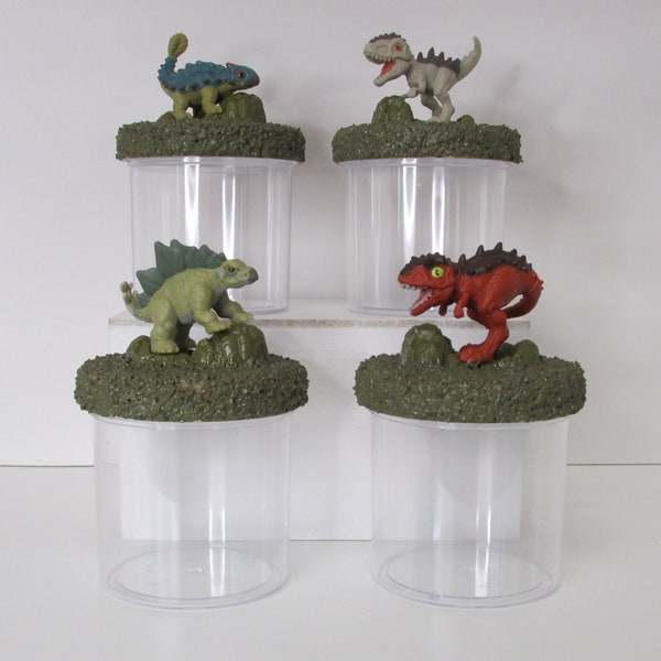 Dinosaur Treat Jars - Party Favor - Candy Jar - Trinket Jar - Goodie Favor