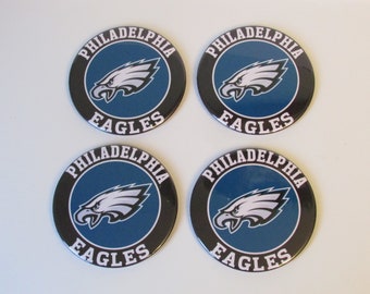 Philadelphia Eagles Coasters - Set of 4 - Football Man Cave Gift - Football Coasters - Bar Man Cave Coasters