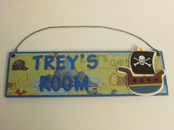 Pirate Ship Personalized Room Decor Sign Pirate Themed Room Decor Pirate Ship Personalized Name Sign