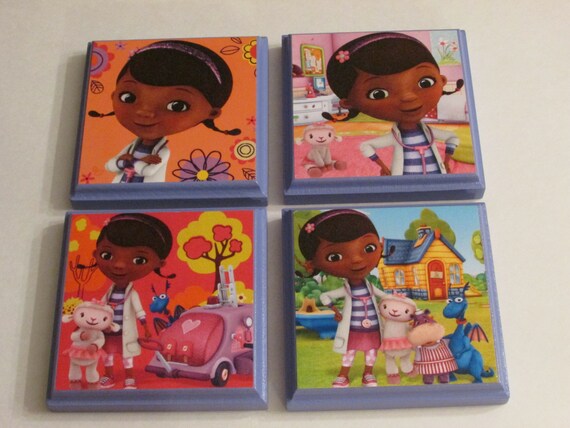 Disney Doc Mcstuffins Room Wall Plaques Set Of 4 Doc Etsy