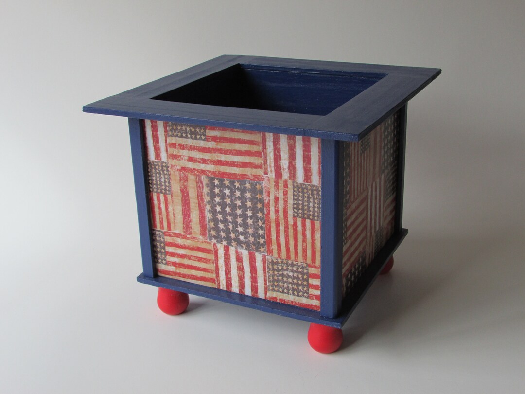 Red White Blue Patriotic Planter Box - Paint Stick Planter Box - USA ...