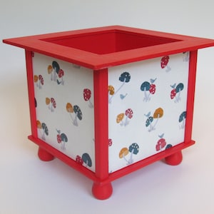 Mushroom Print Planter Box - Paint Stick Planter Box - Mushroom Print Planter Box - Kitchen Planter Decor - Mushroom Print Decor